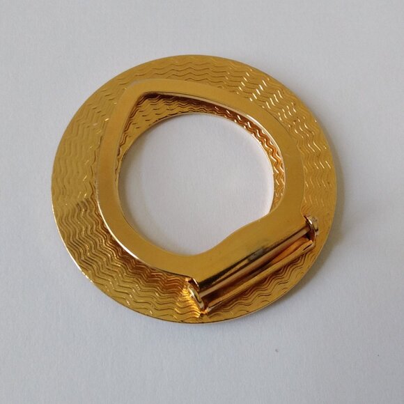 Vintage Lieba Circle Gold Tone Metal Scarf Clip - Picture 3 of 4